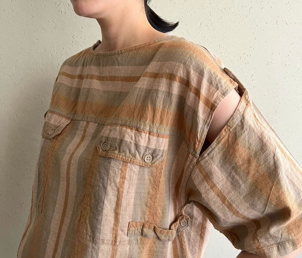90s EURO Striped Blouse