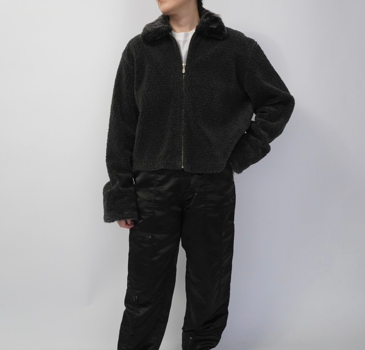 90s Fur Zip Top,Jacket
