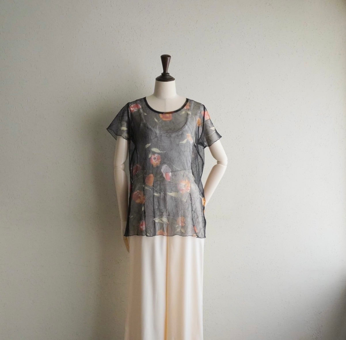 90s Printed Sheer Top