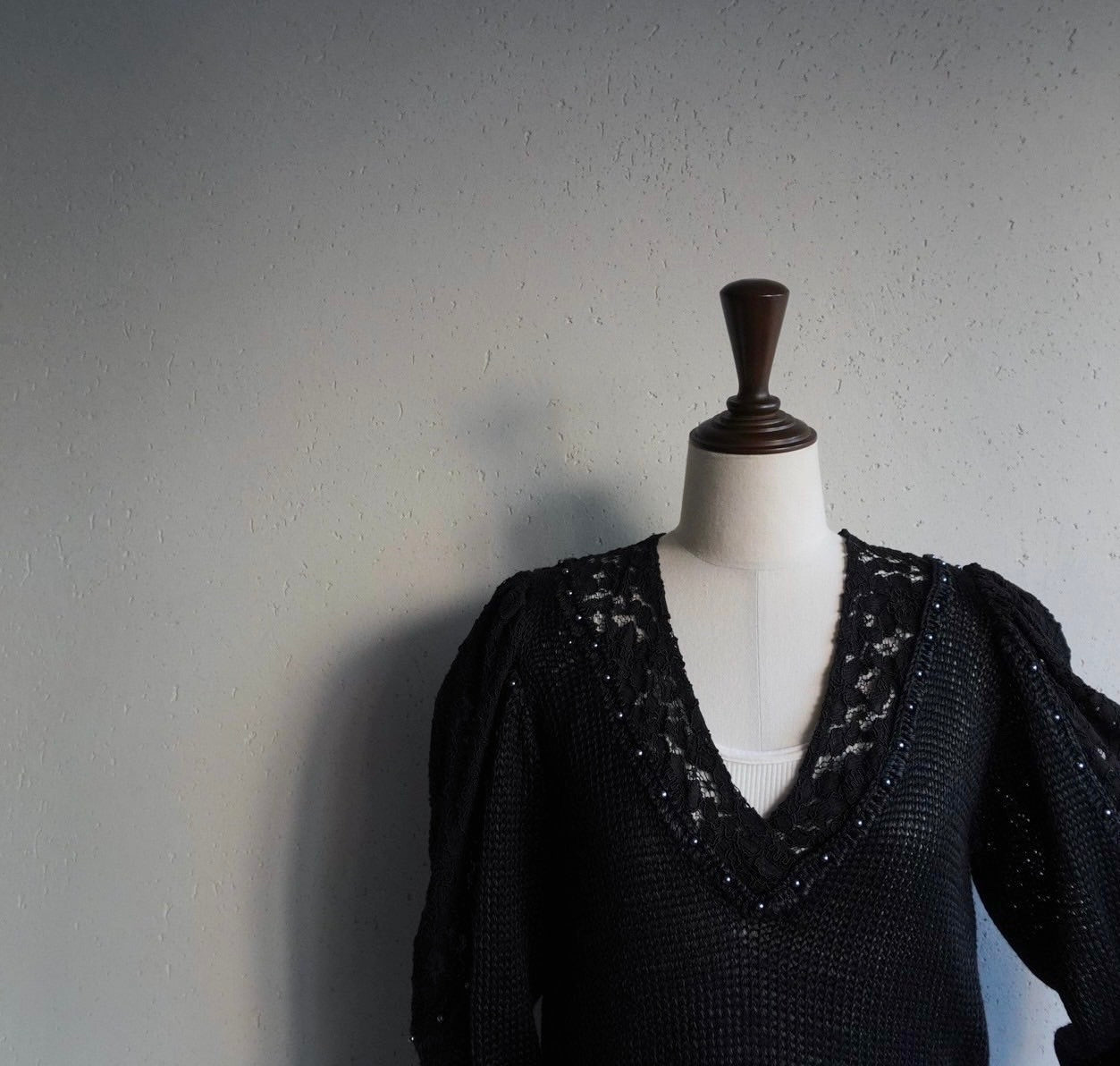 80s Black Design Knit