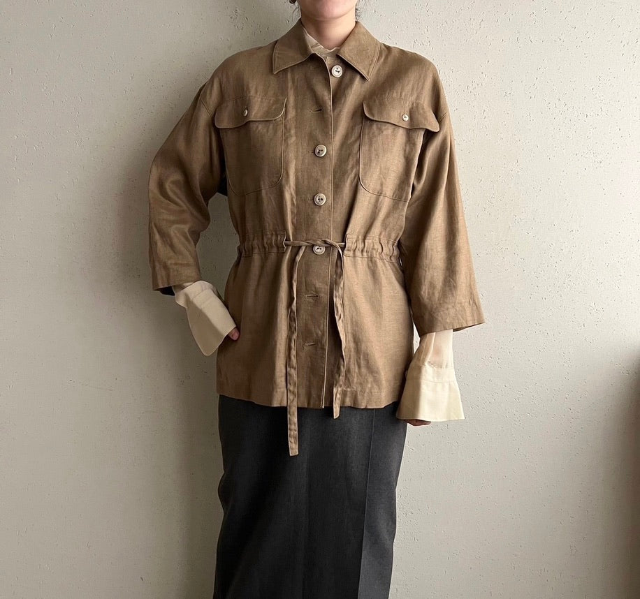 90s Linen Belted Jacket