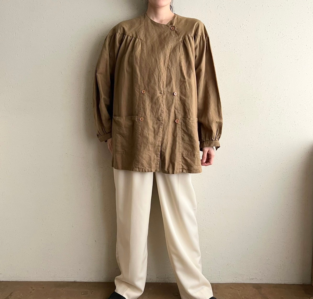 80s Design Blouse,Light Jacket