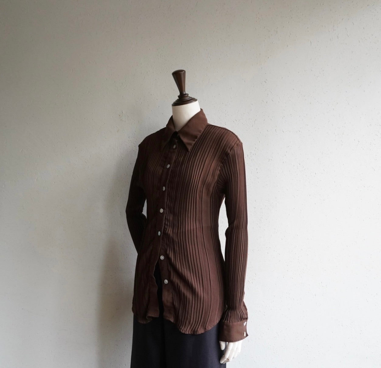 90s Pleated Design Shirt