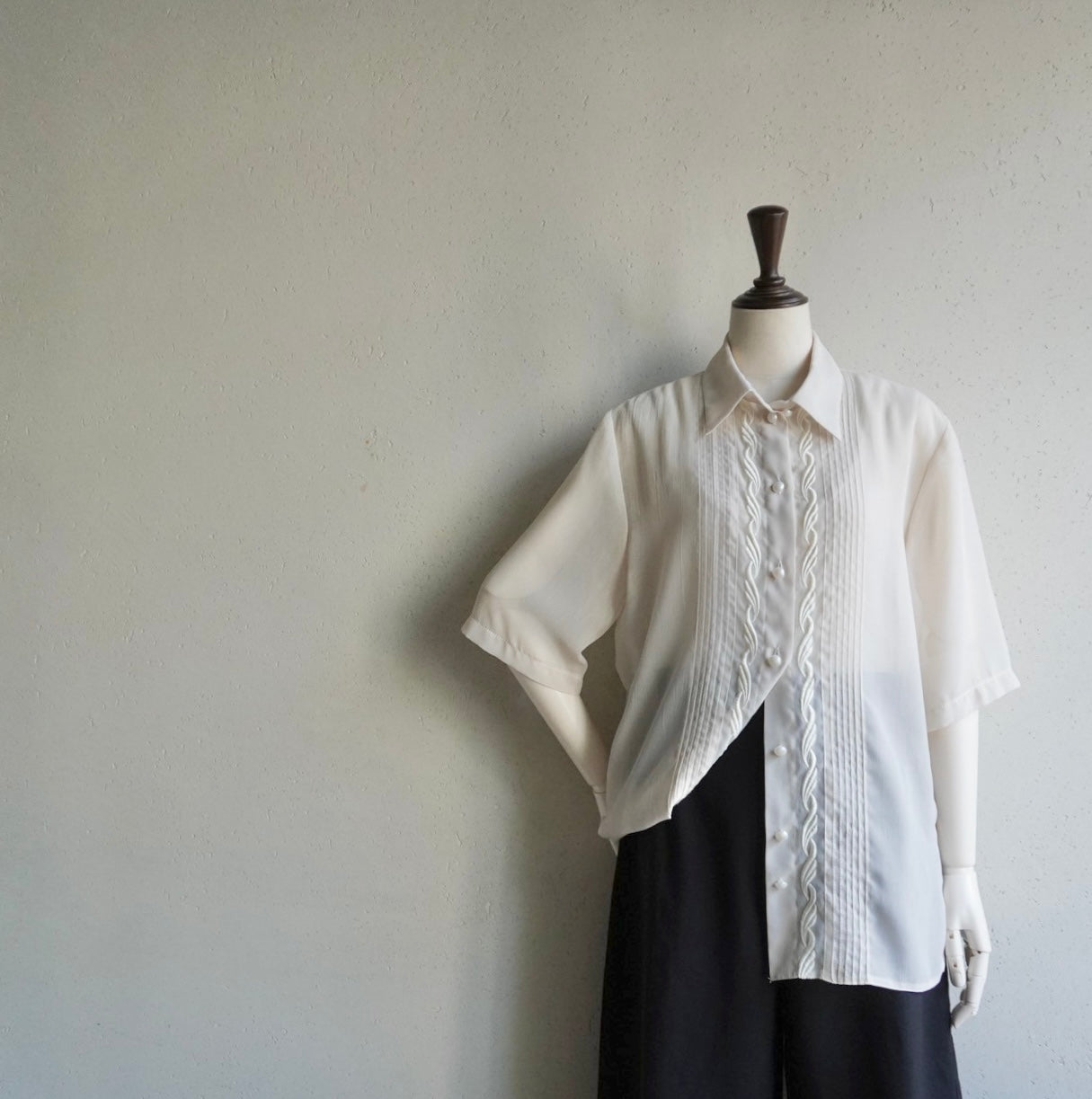 90s EURO Embroidery Sheer Shirt