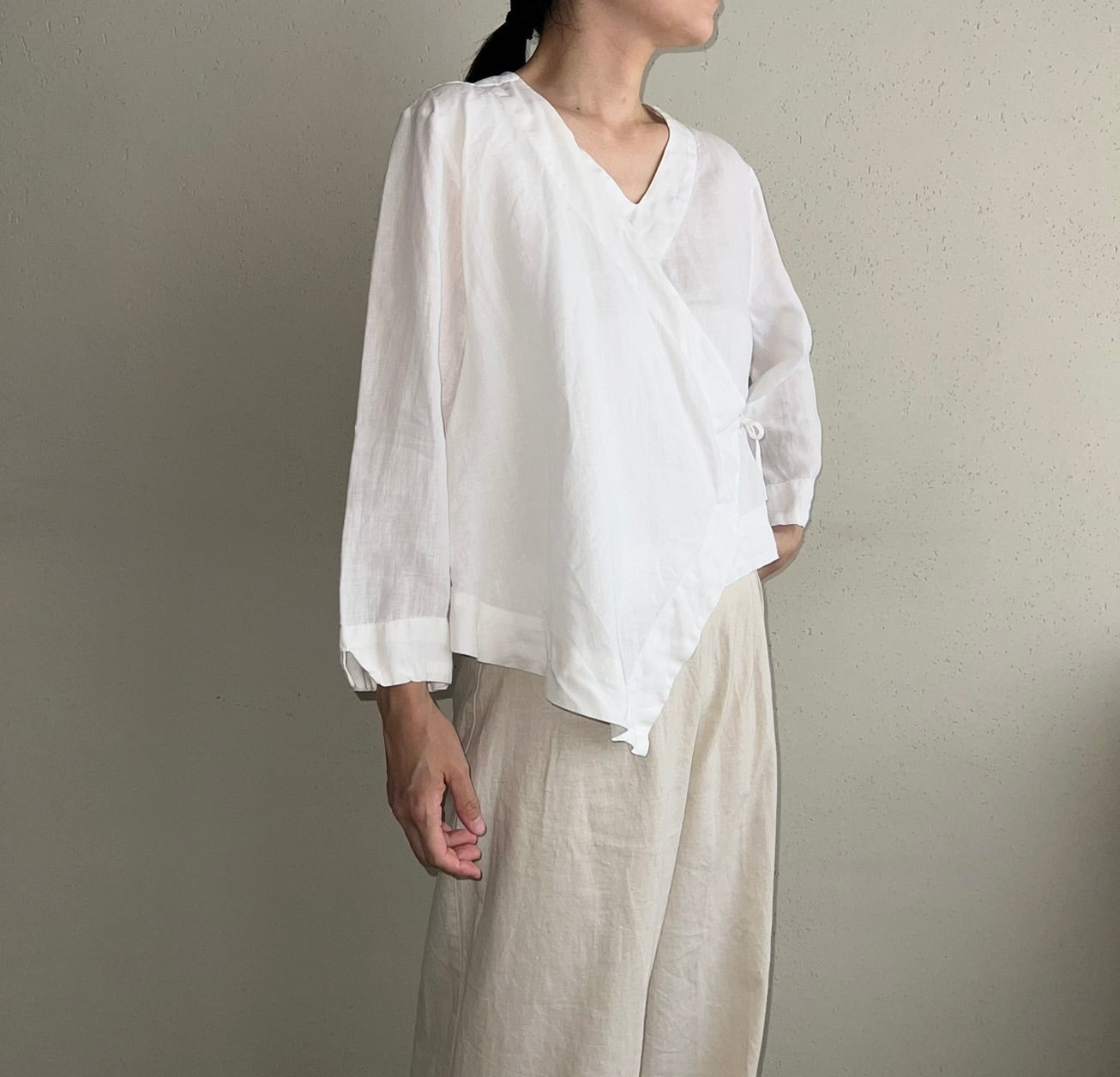 90s Linen Blouse Made in USA