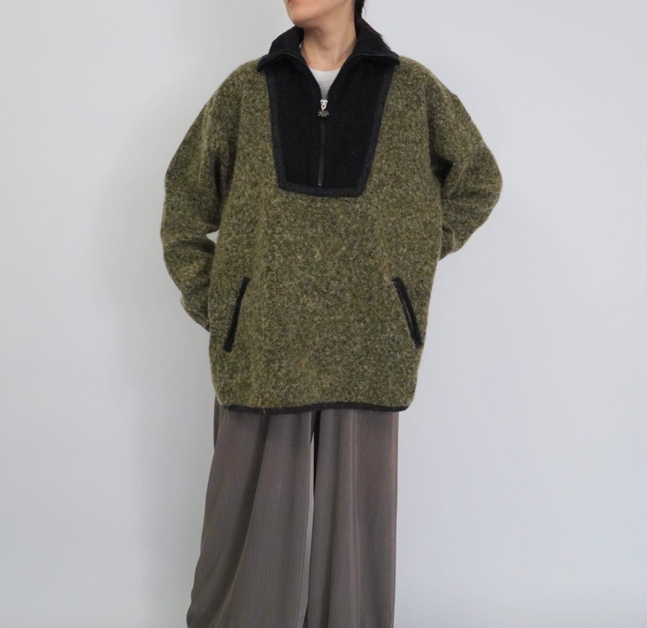 90s EURO Knit Fleece Pullover