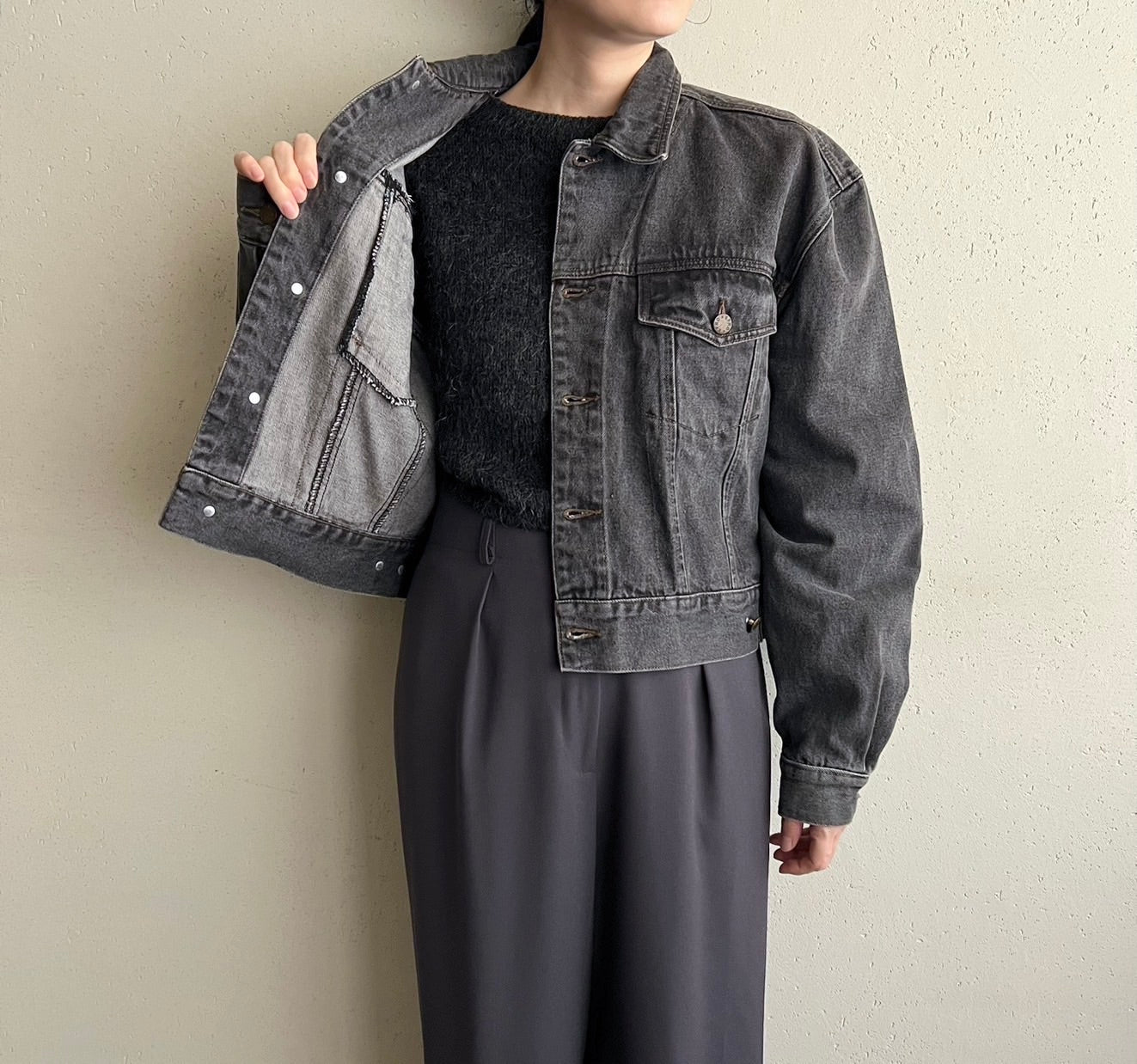 90s EURO Black Denim Jacket