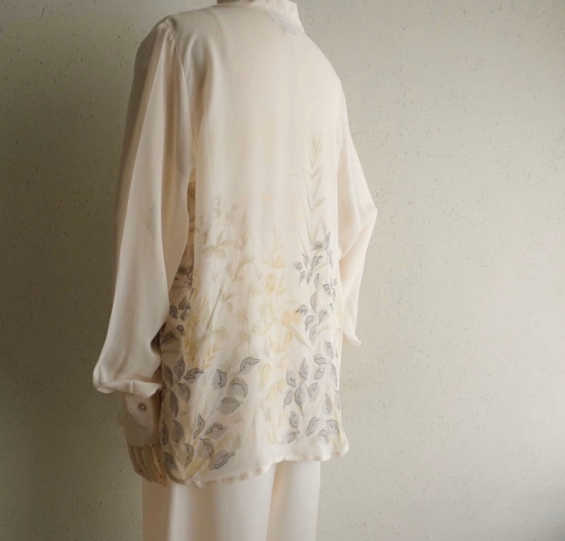 90s Silk Printed Sheer Shirt