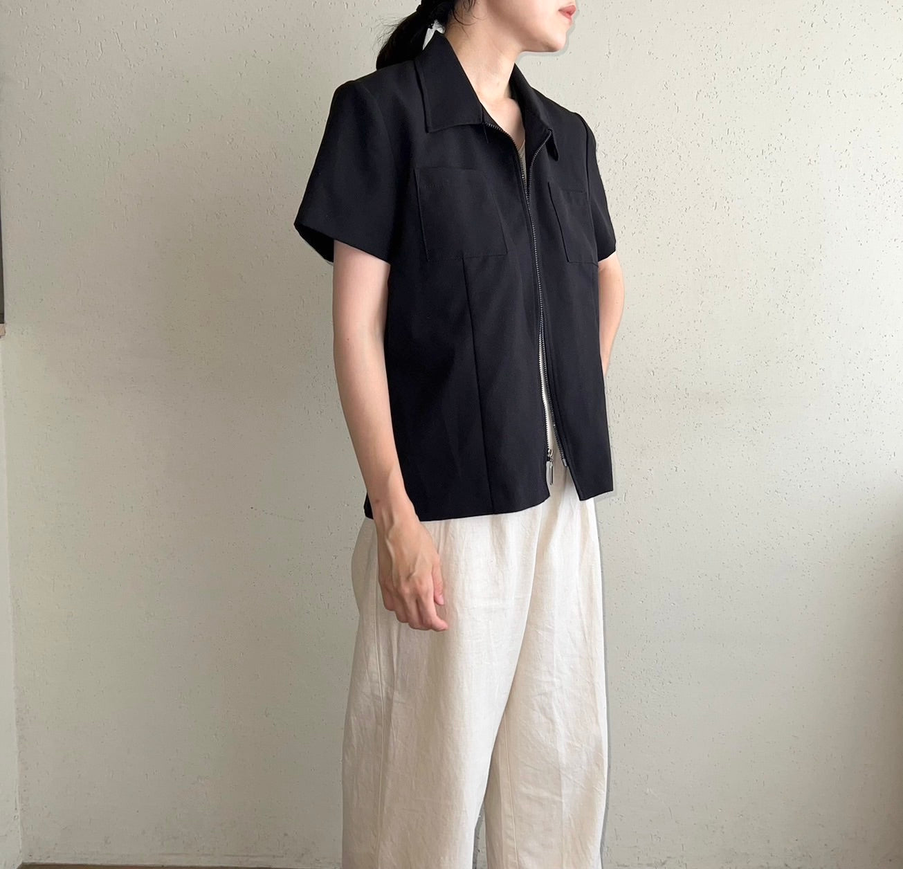 90s Zipped Shirt Jacket