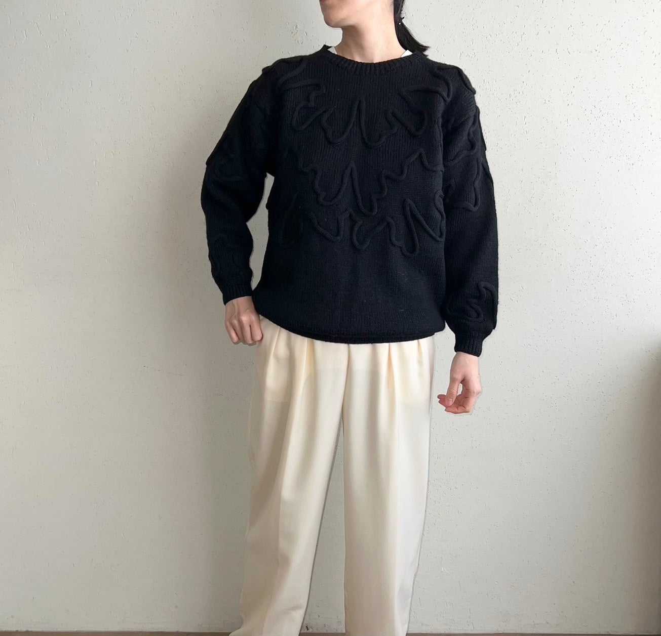 90s Black Design Knit
