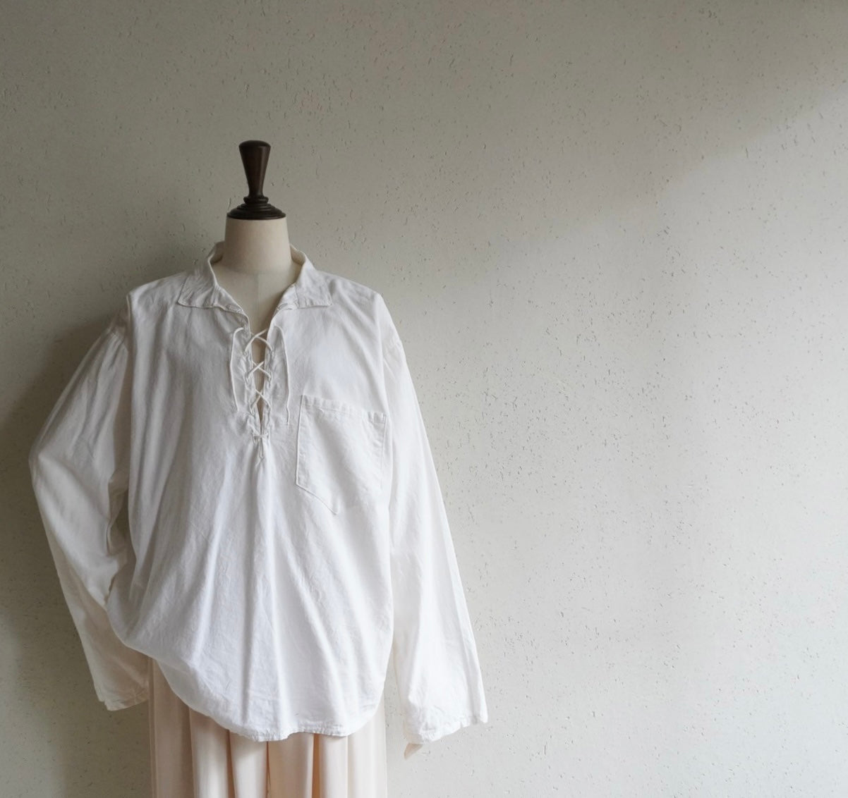 80s Lace up Shirt Made in Greece