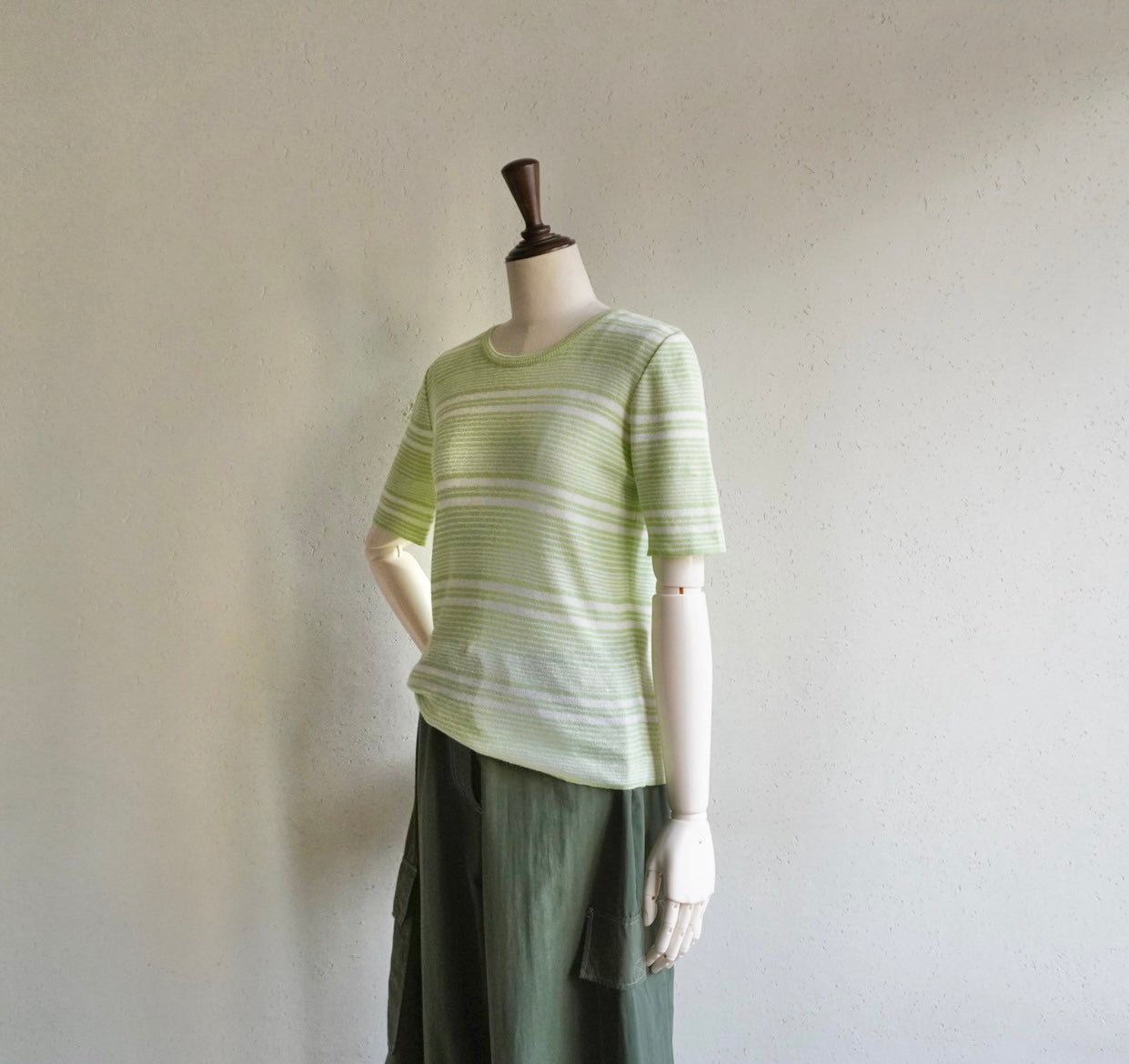 70s Green Striped Top