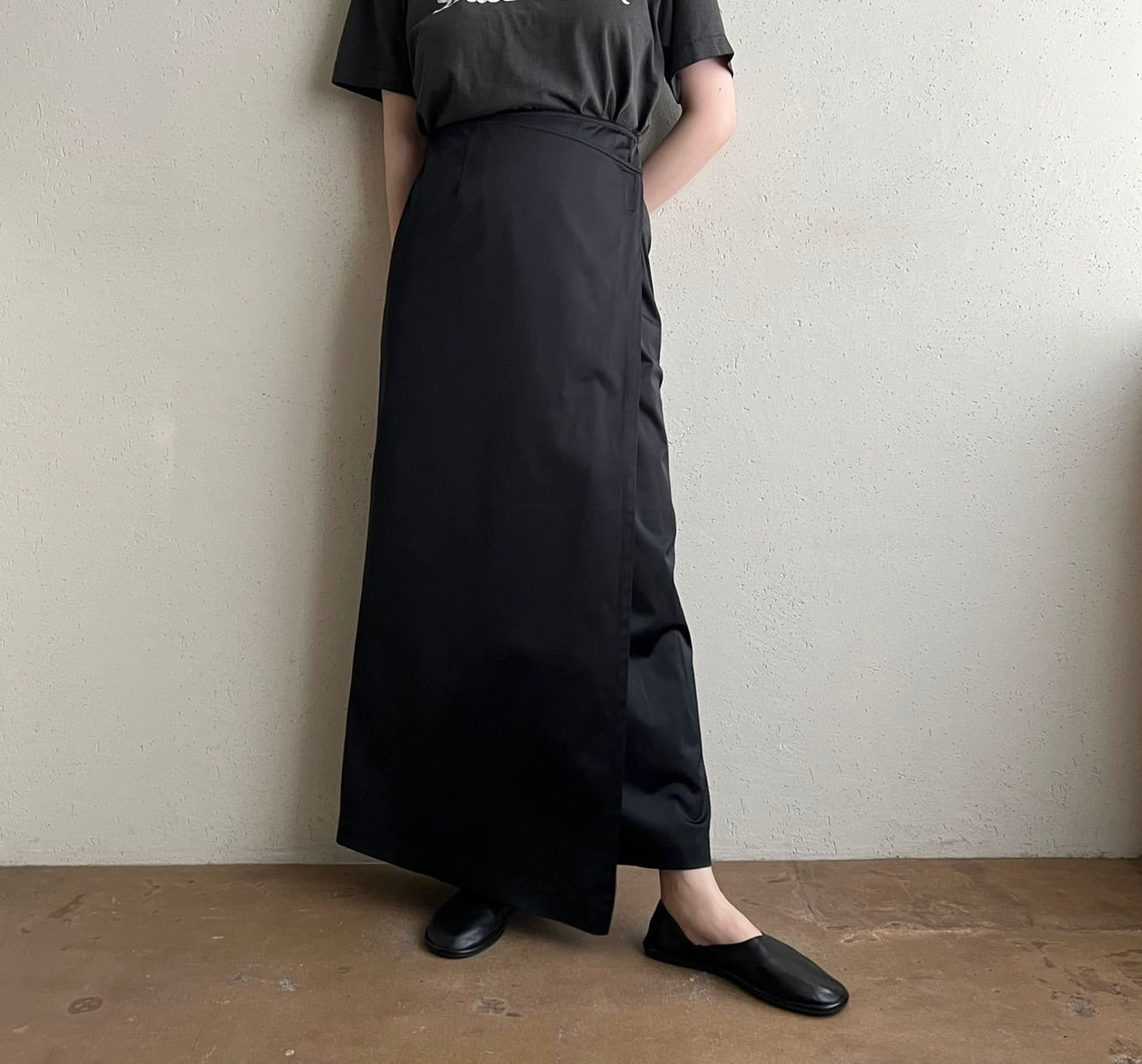 90s Black Wrap Skirt