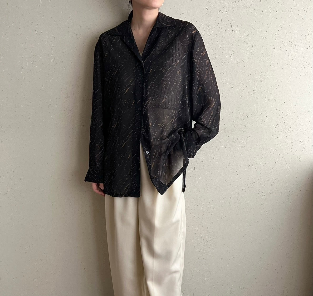 90s Sheer Printed Shirt