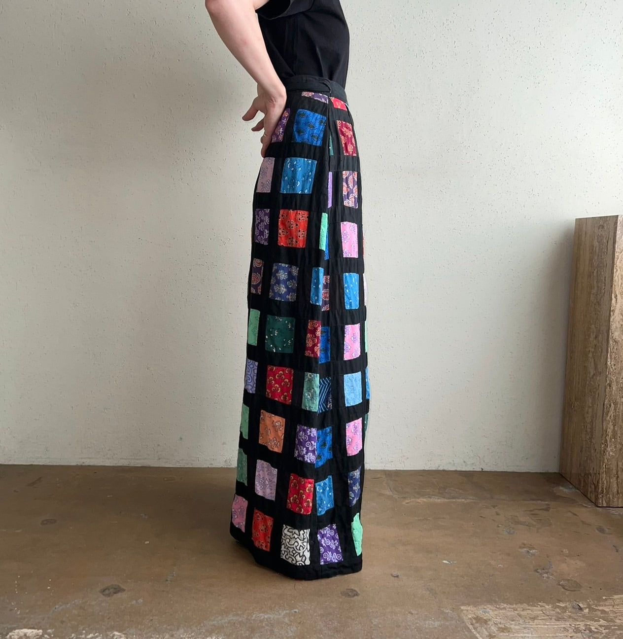 70s Patchwork Wrap Skirt