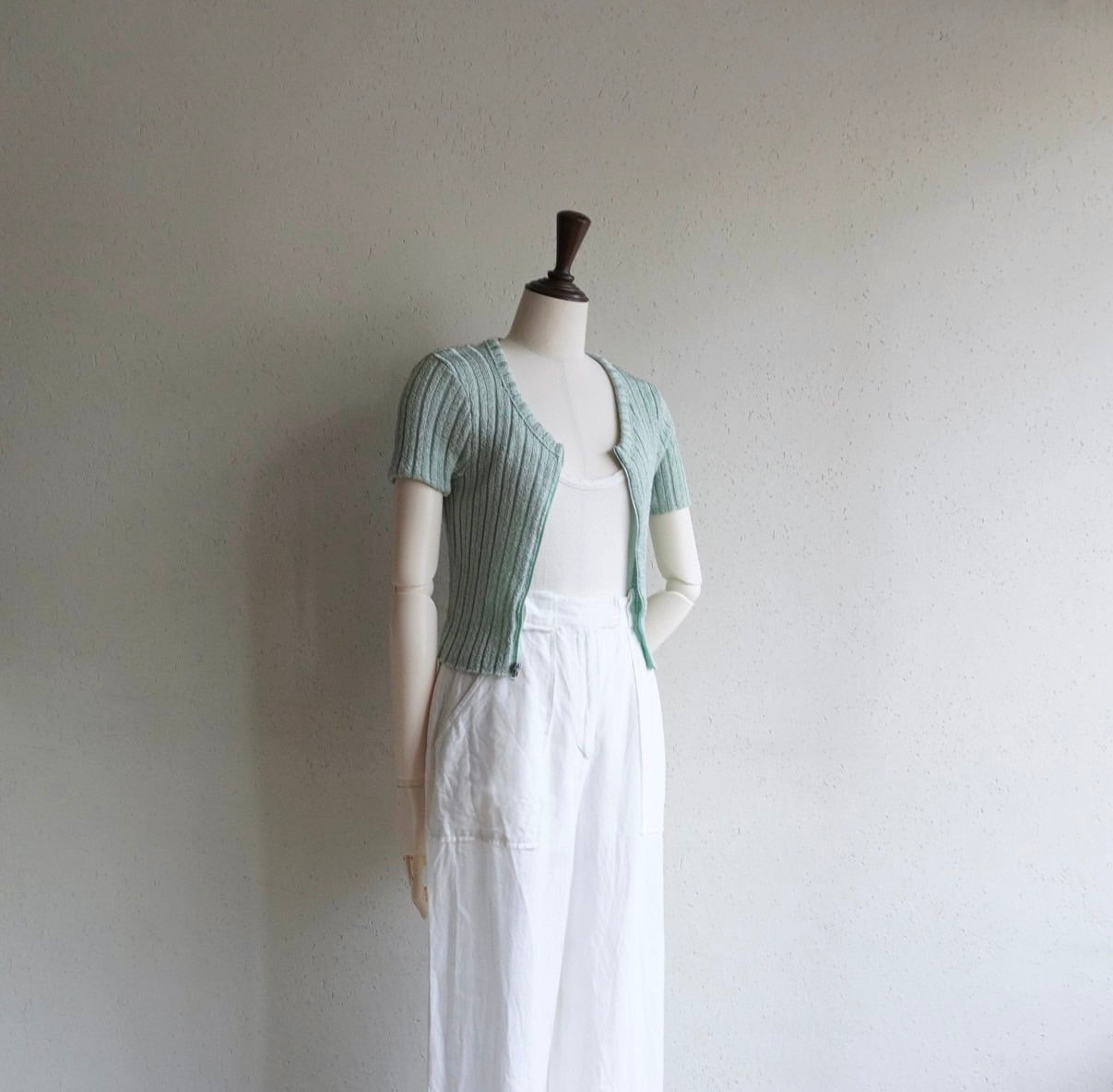 80s Ribbed Zip Top