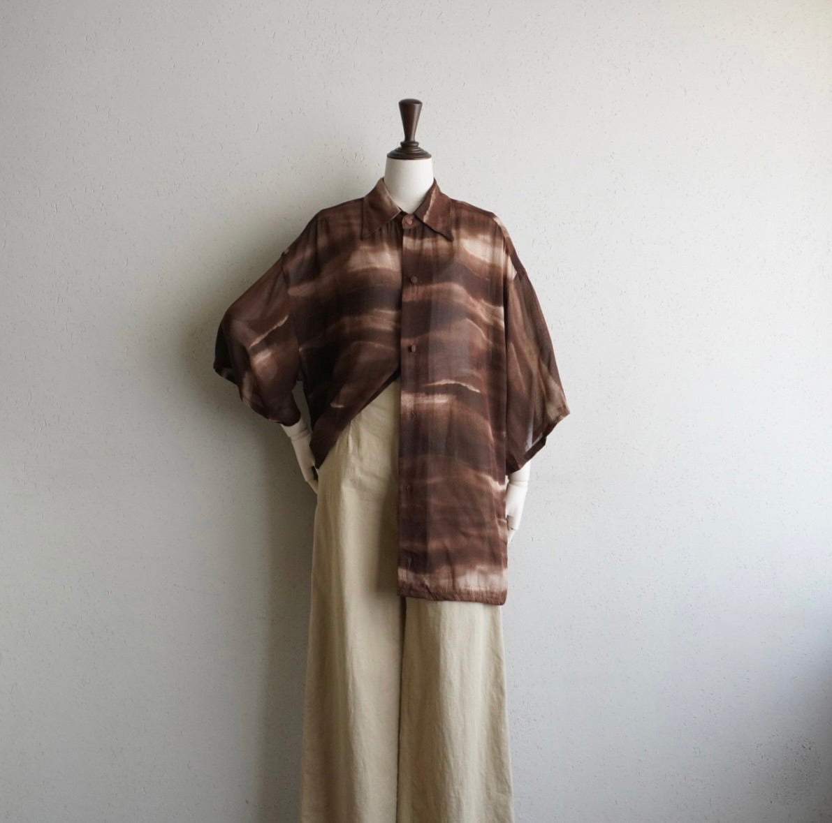 90s Printed Sheer Shirt