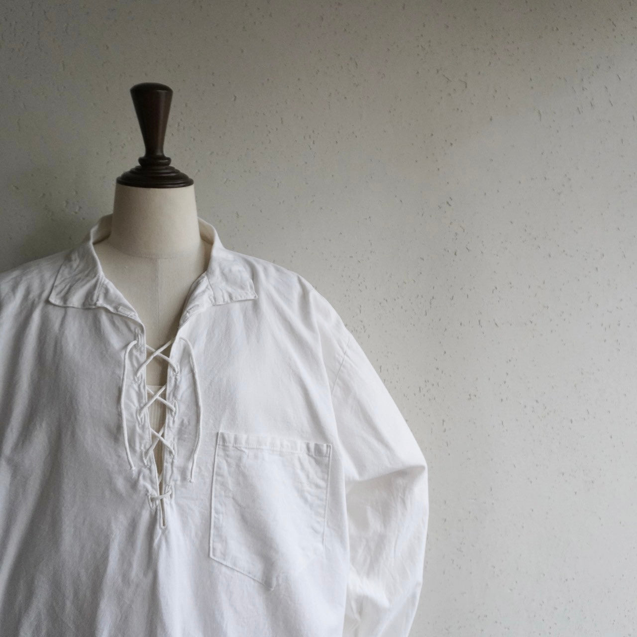 80s Lace up Shirt Made in Greece