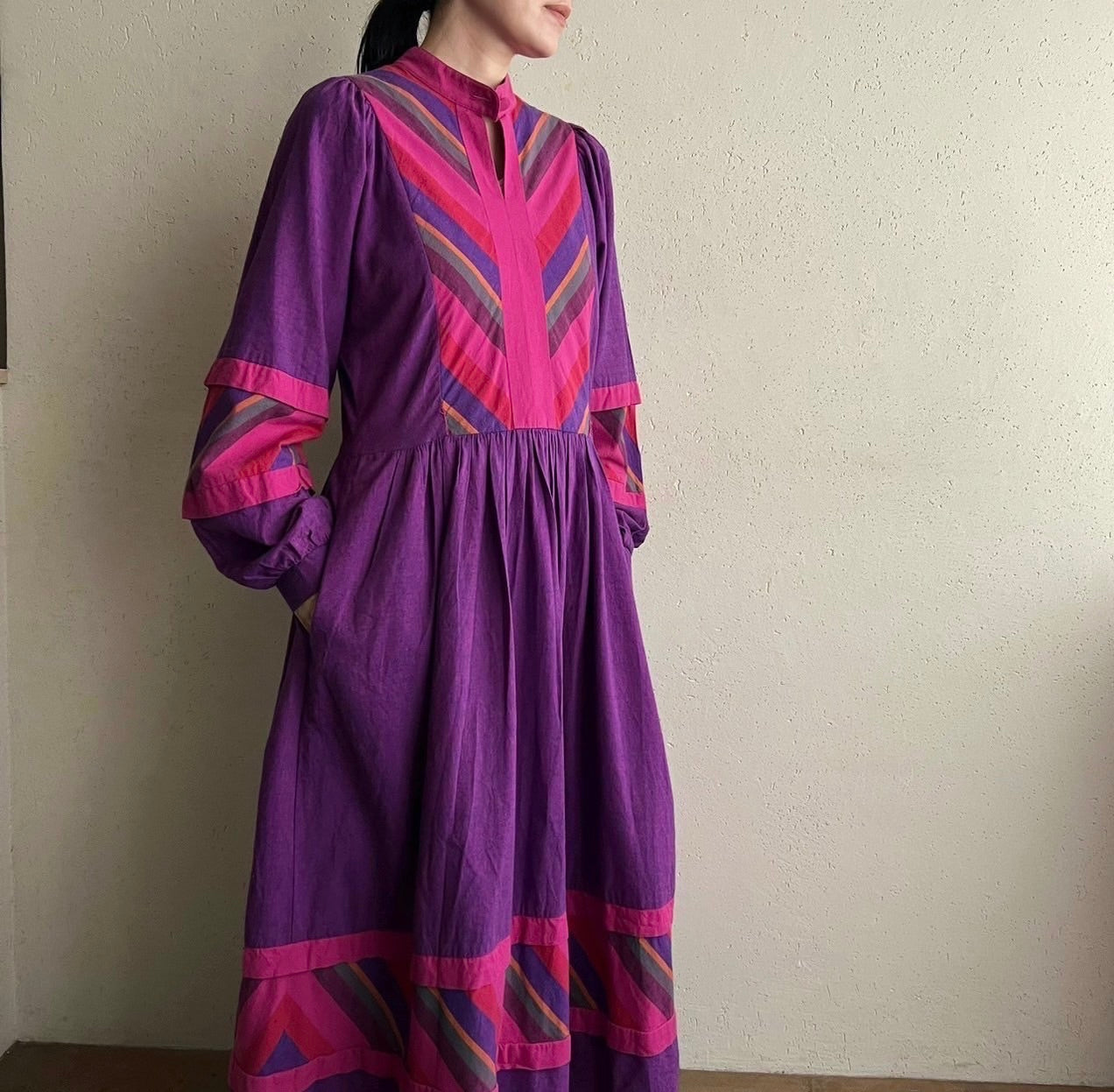 80s "Westfalenstoffe" fabric Dress Made in W.Germany