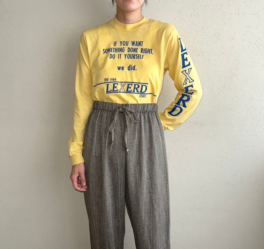 80s Printed Long Sleeves T-shirt Made in USA