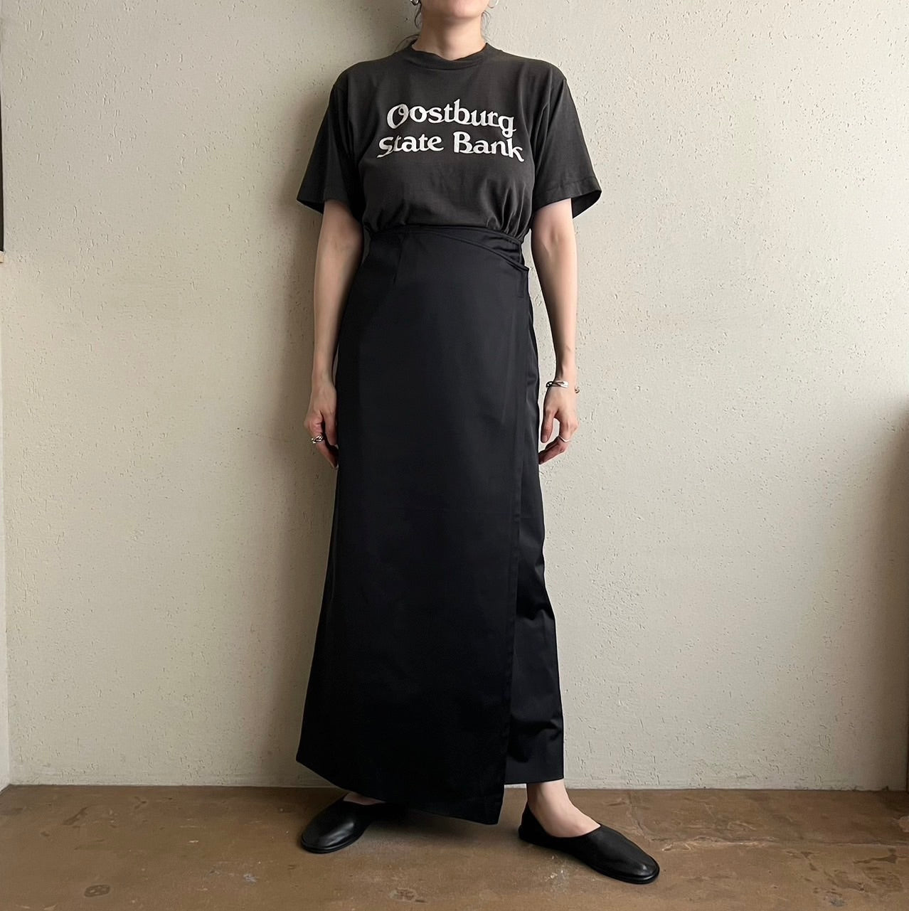 90s Black Wrap Skirt