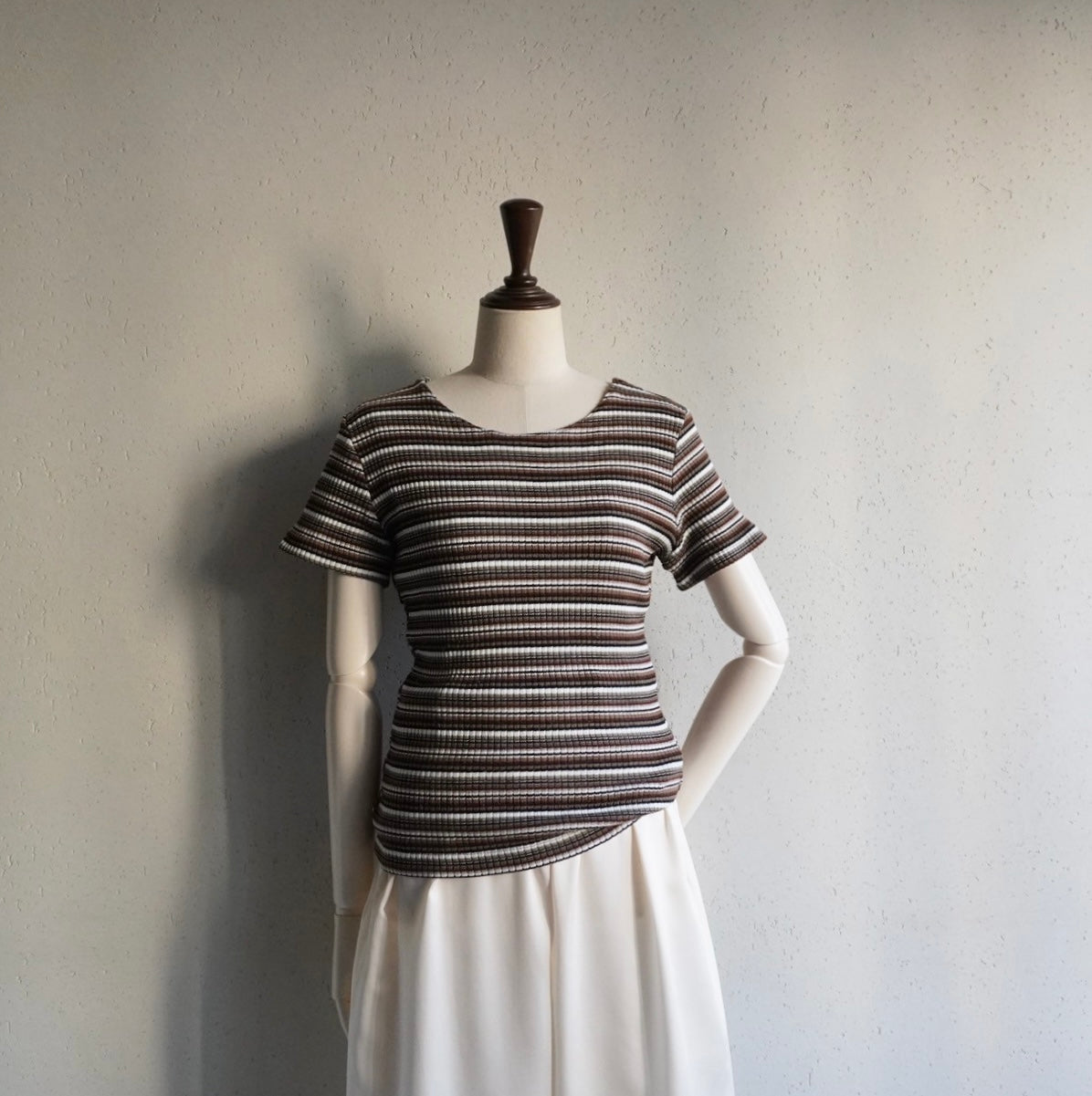 90s Brown Striped Top