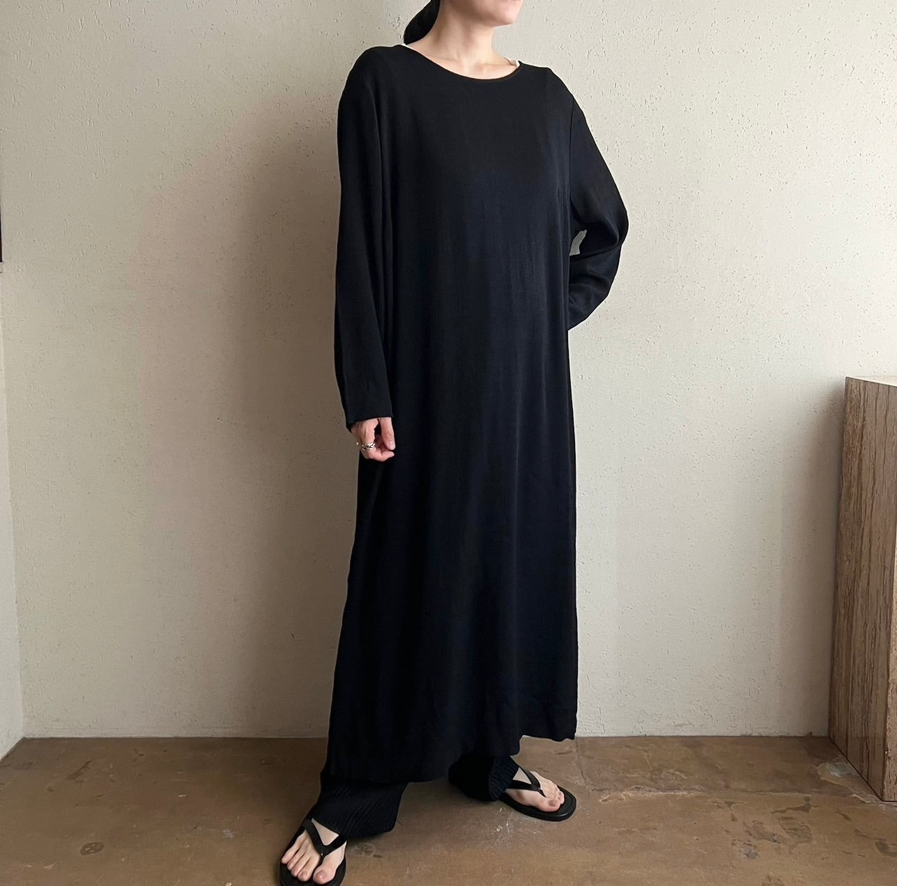 90s Rayon Black Dress Made in USA