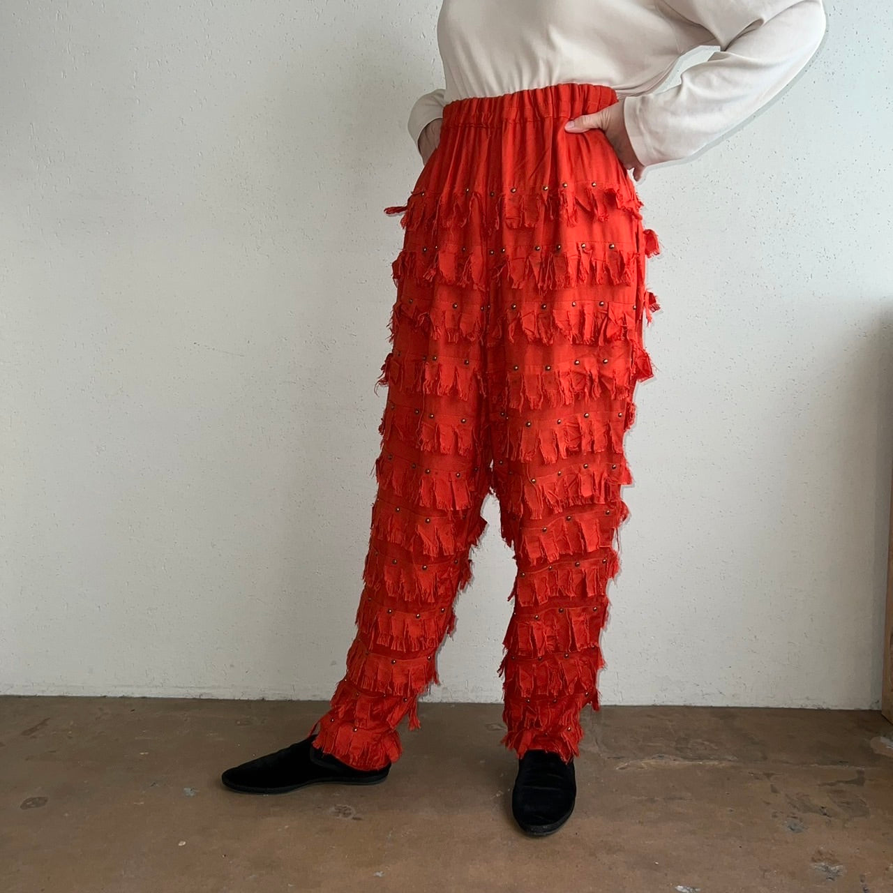 80s Rayon Fringe Pants