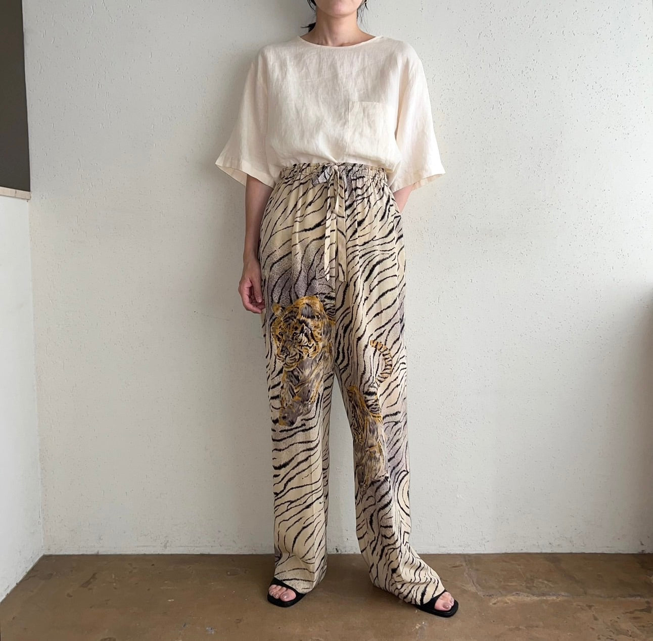90s Printed Silk Pants