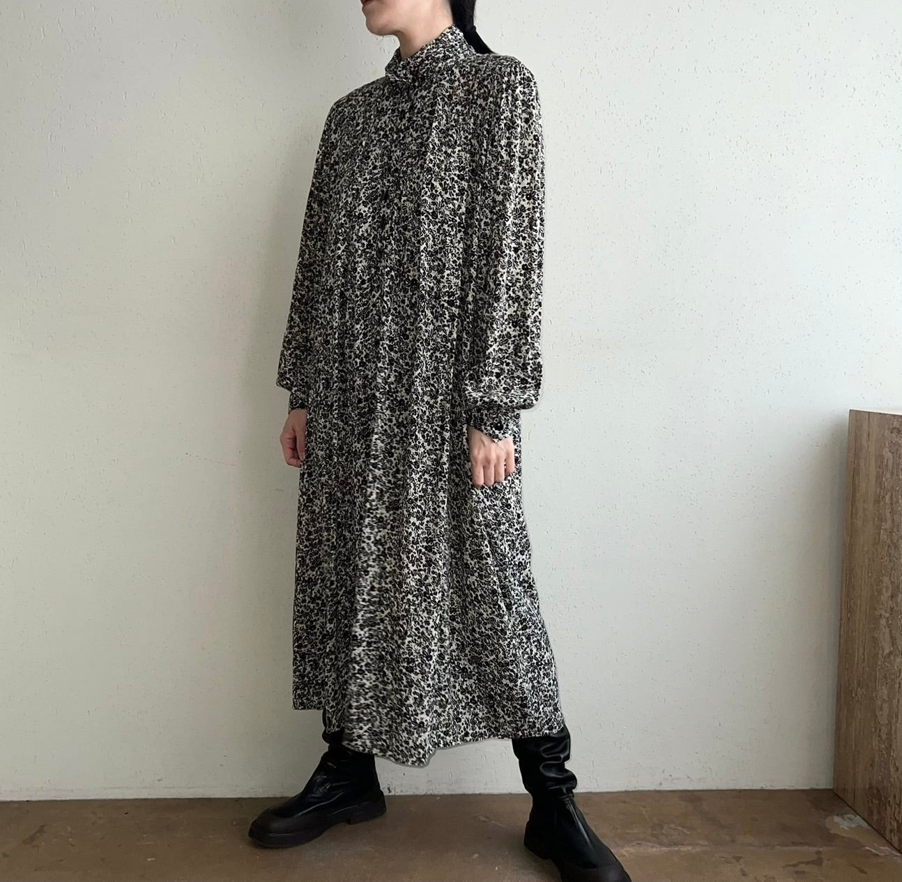 80s Printed Rayon Dress