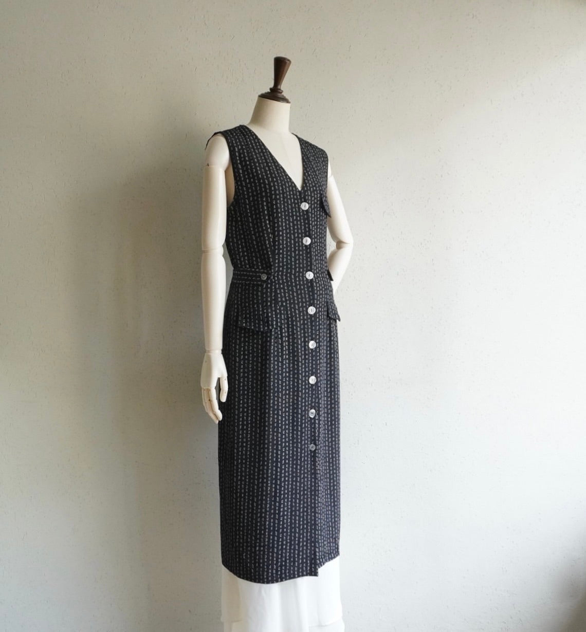 90s Sleeveless Printed Dress Made in Canada