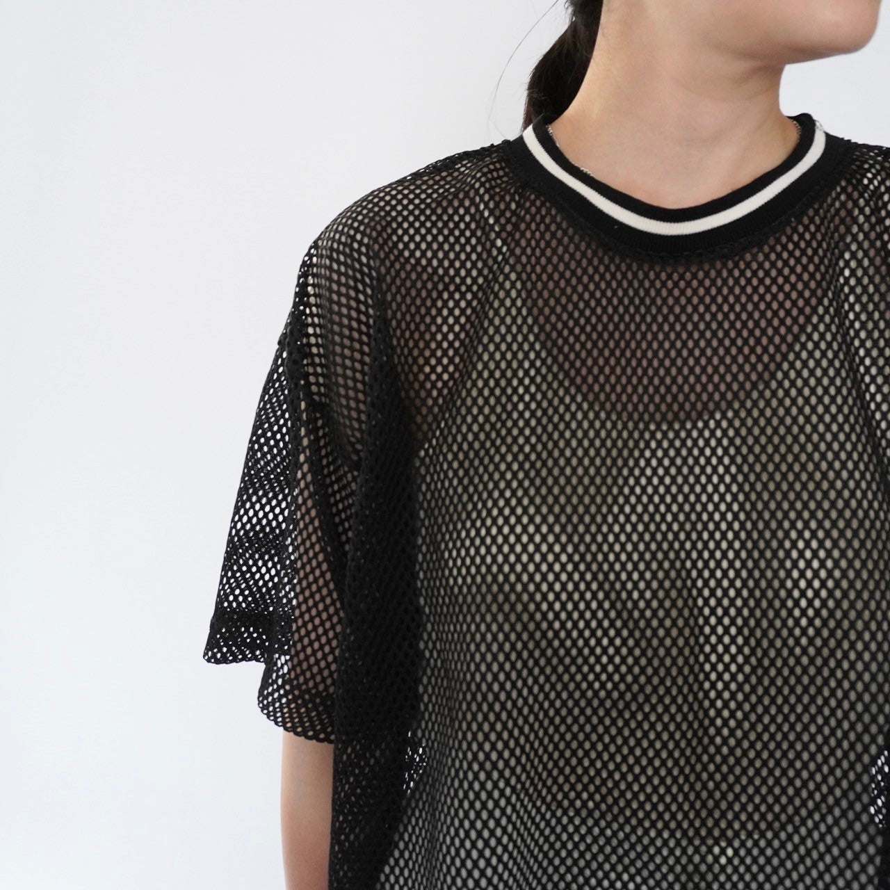 90s Black Mesh Top Made in USA