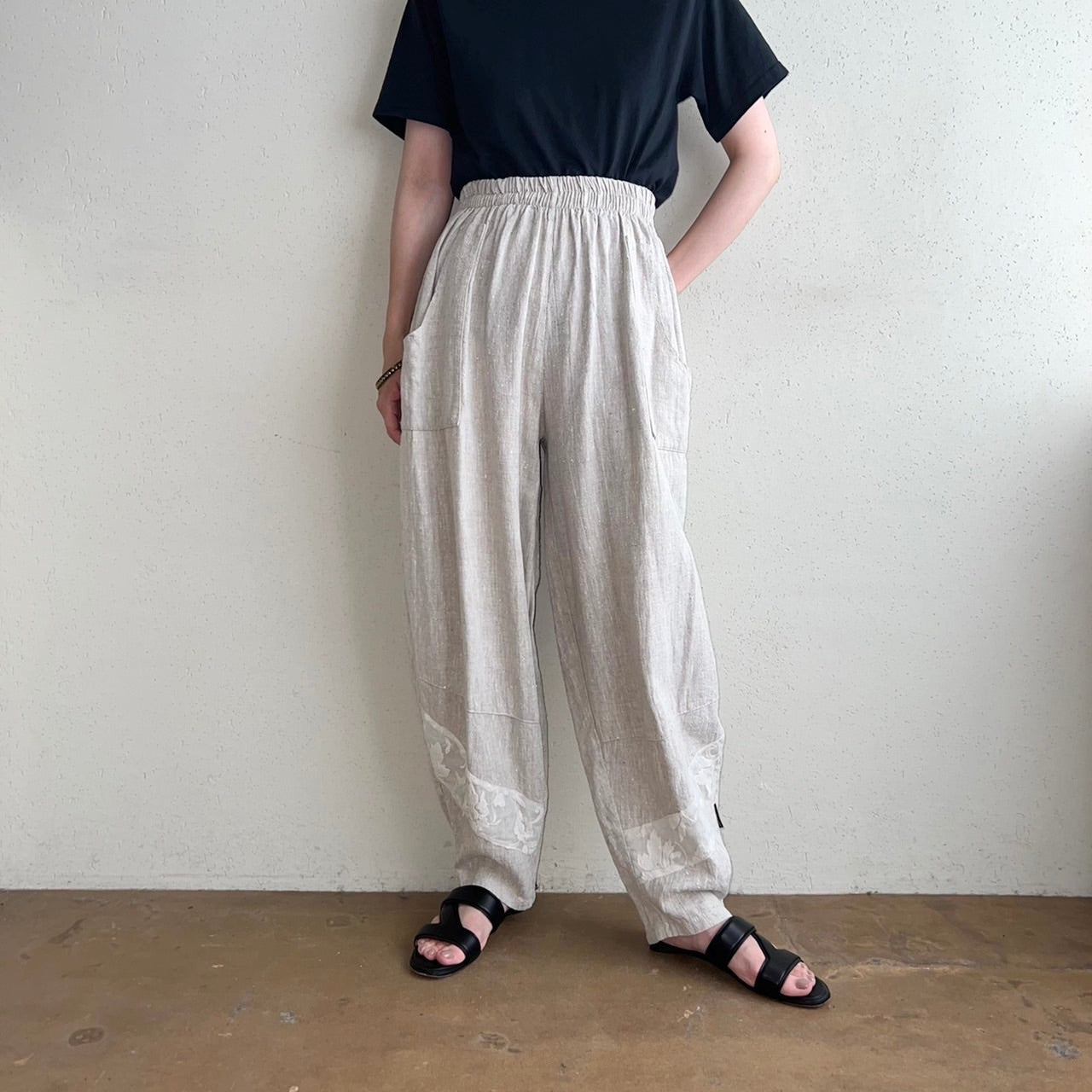 90s Lace Design Pants Made in Italy