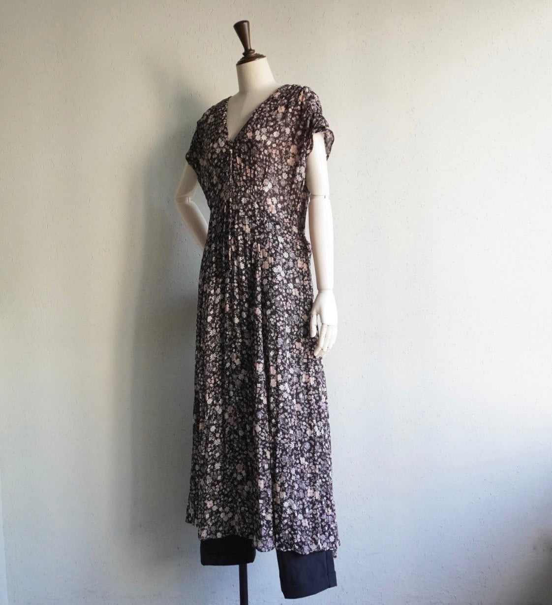 80s Printed Maxi Dress Made in USA