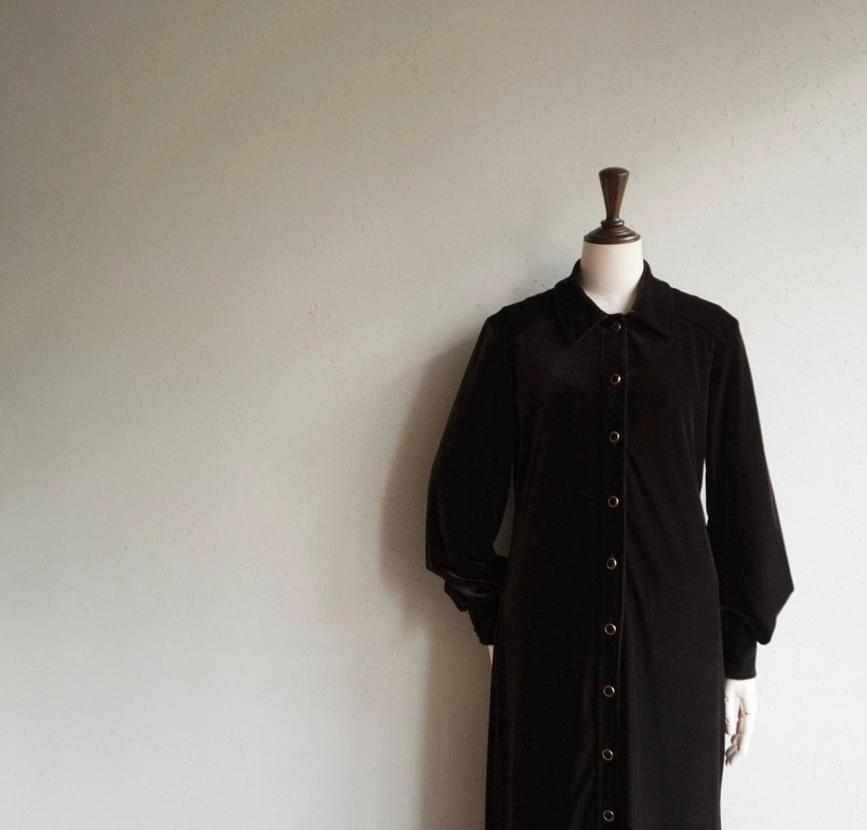 90s Brown Velor Maxi Dress Made in USA