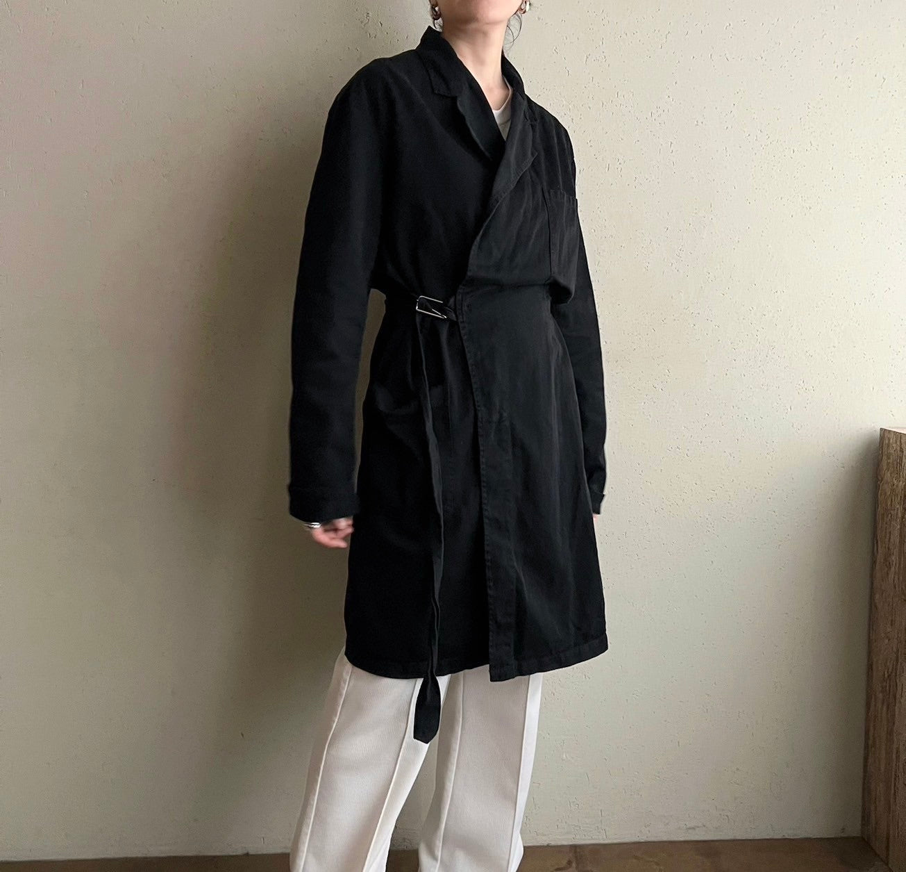 90s Black Belted Jacket