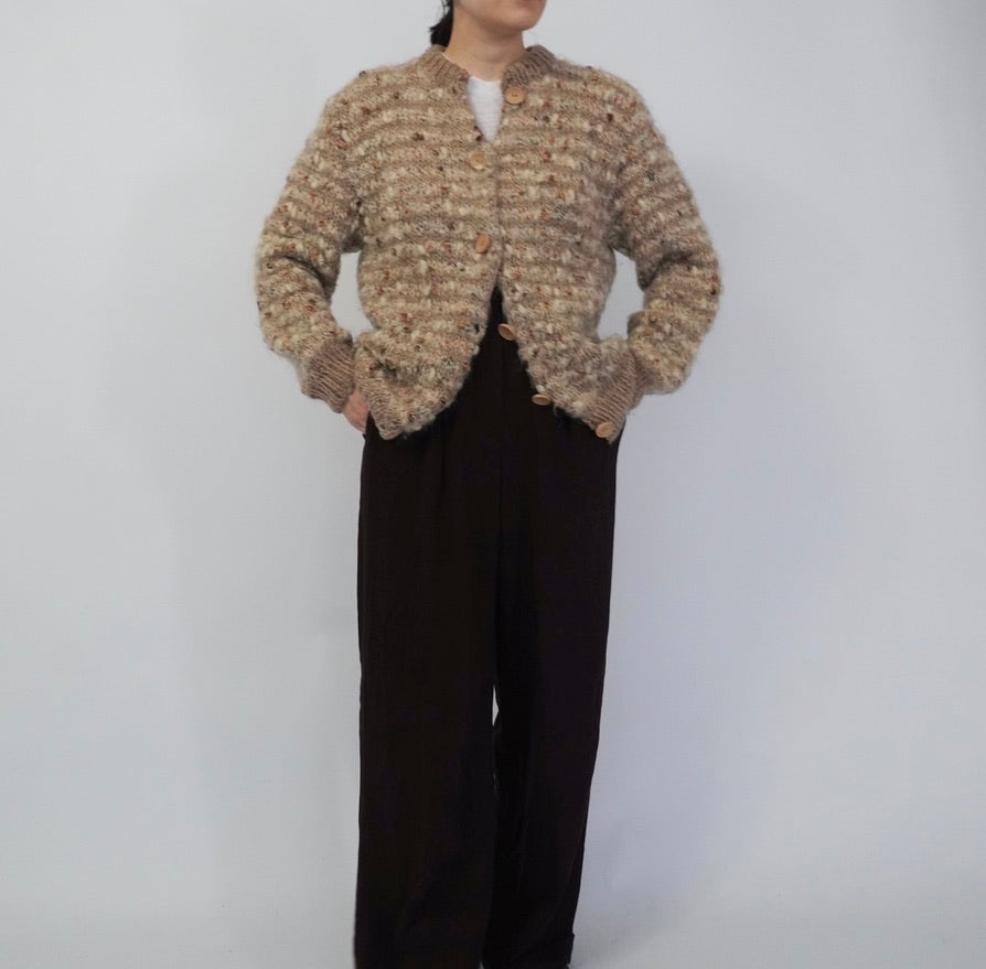 80s Mix Knit Cardigan Made in Italy