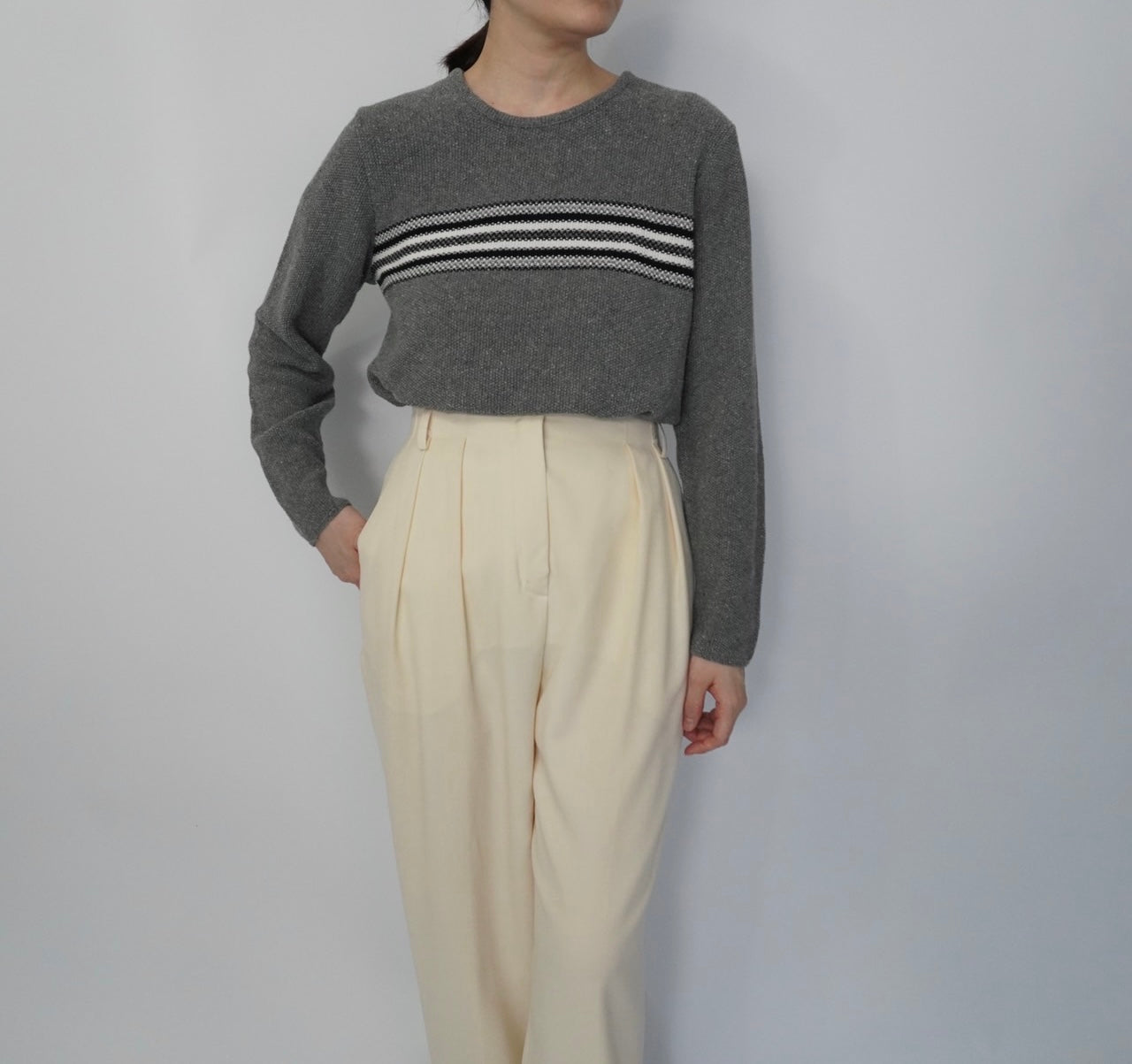90s Line Design Cotton Top Made in USA