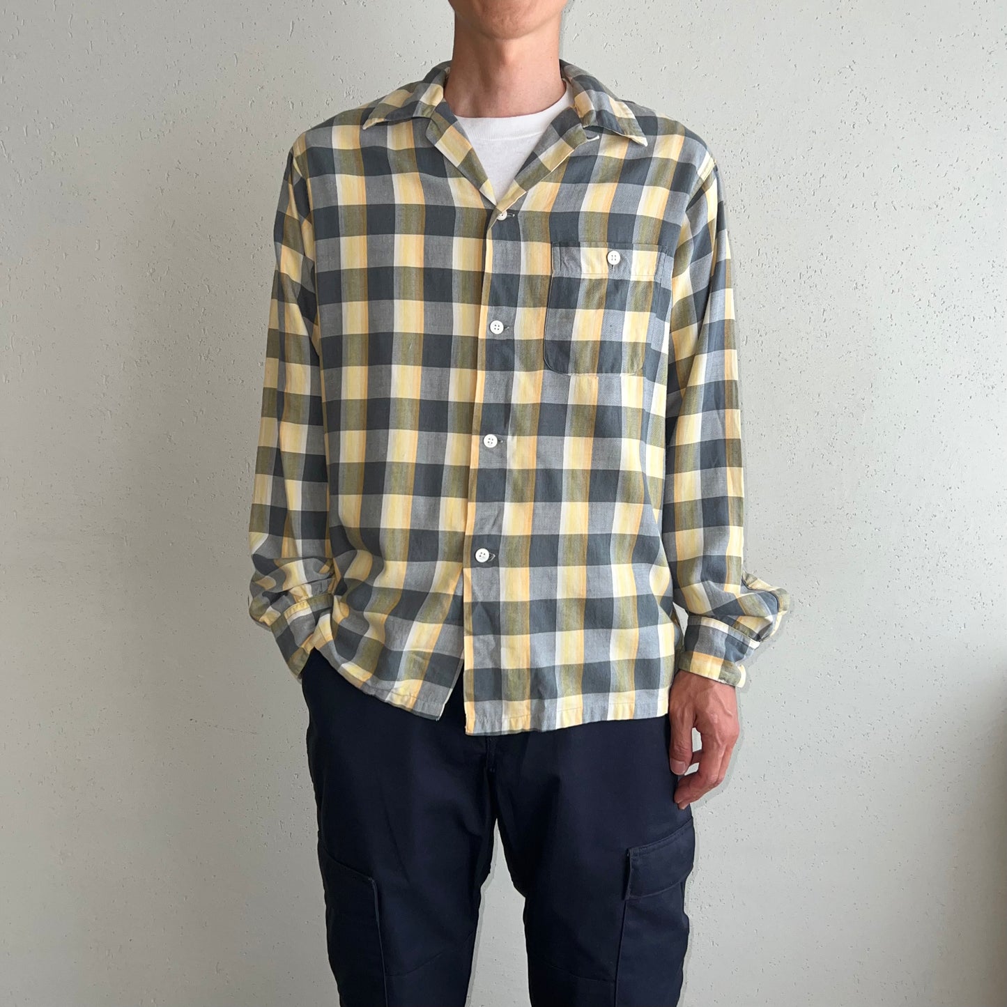 60s "VAN HEUSEN" Plaid Box Shirt