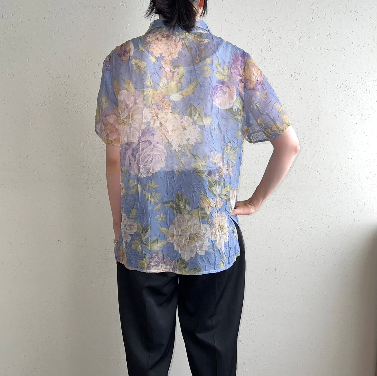 90s Printed Sheer Shirt