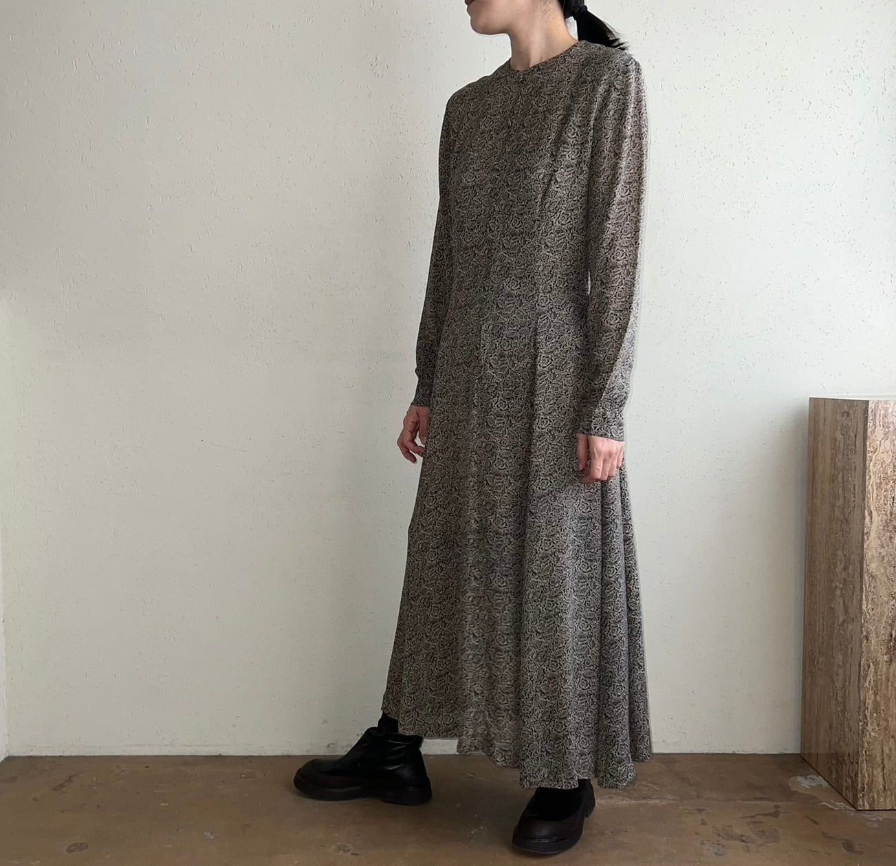 90s Silk Printed Dress