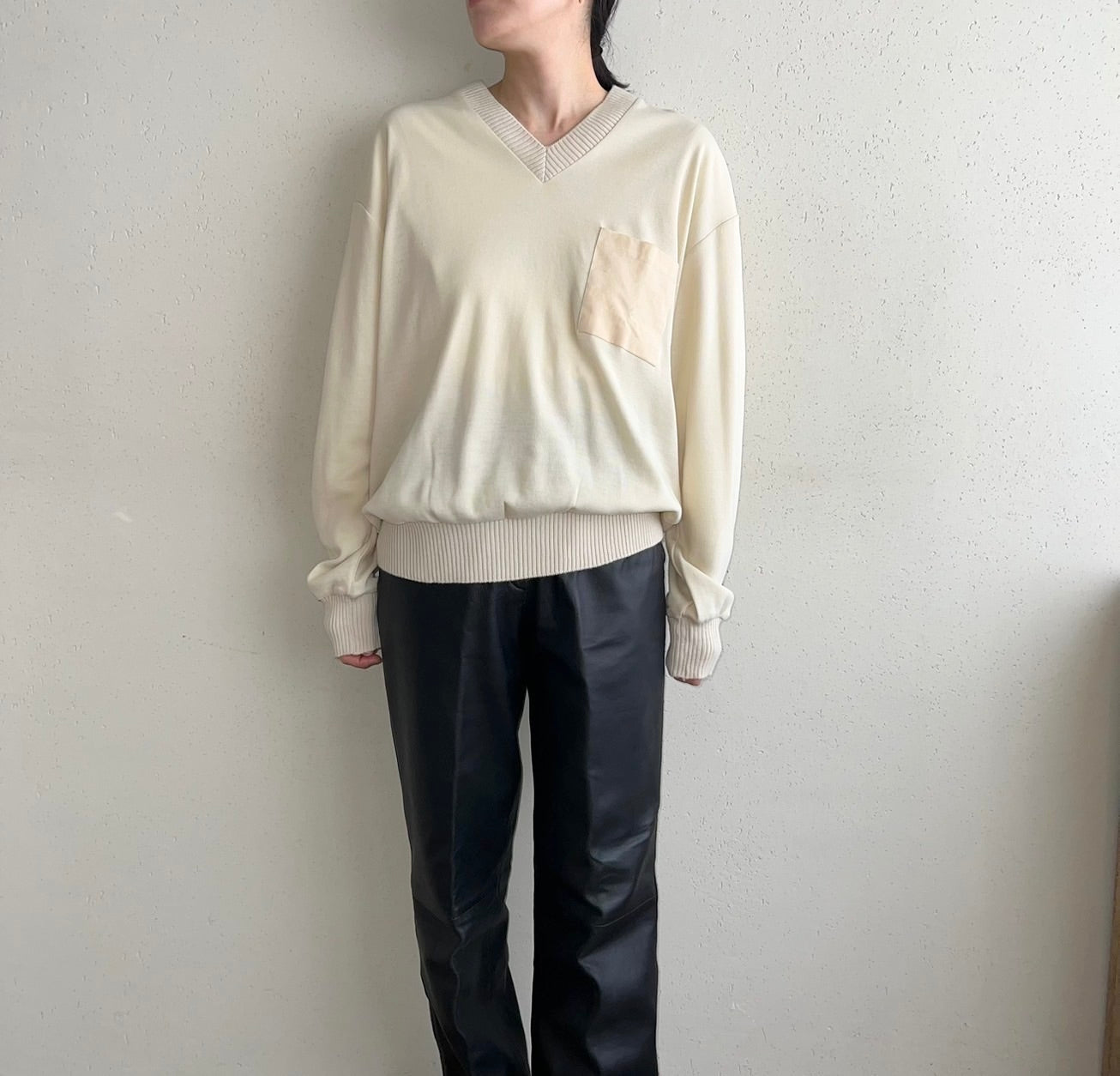 90s V neck Top Made in Italy Dead Stock