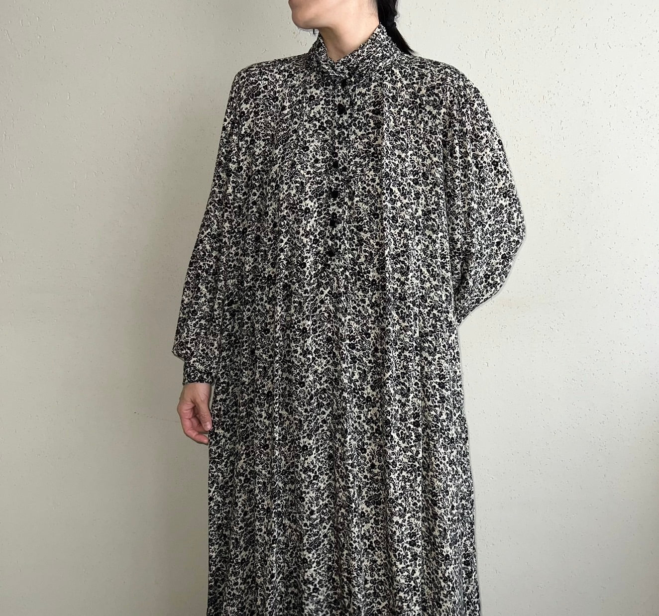 80s Printed Rayon Dress