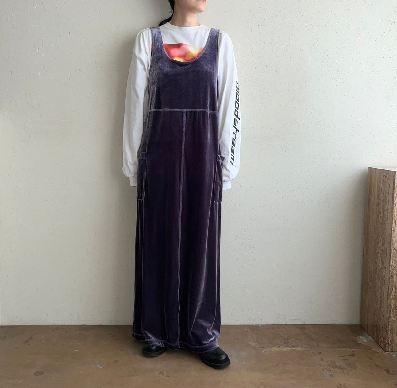 90s Velor Maxi Dress Made in USA Dead Stock