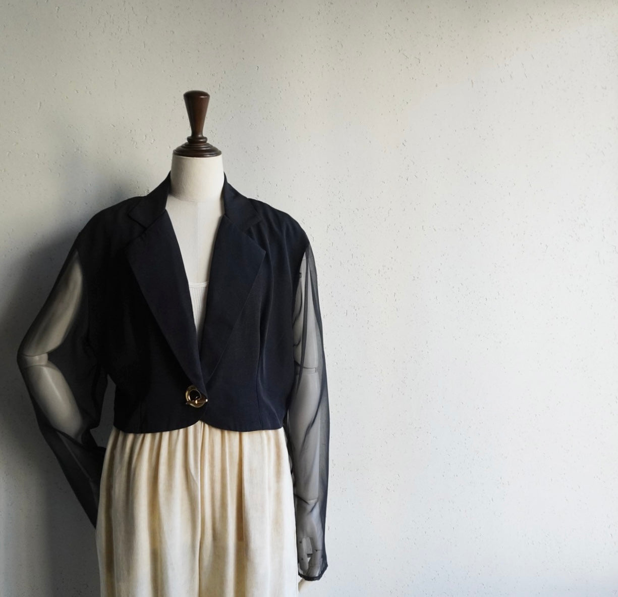 90s Sheer Sleeves Jacket,Blouse Made in USA