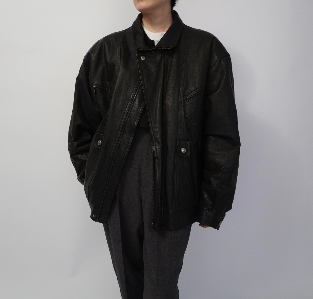 80s Black Leather Jacket