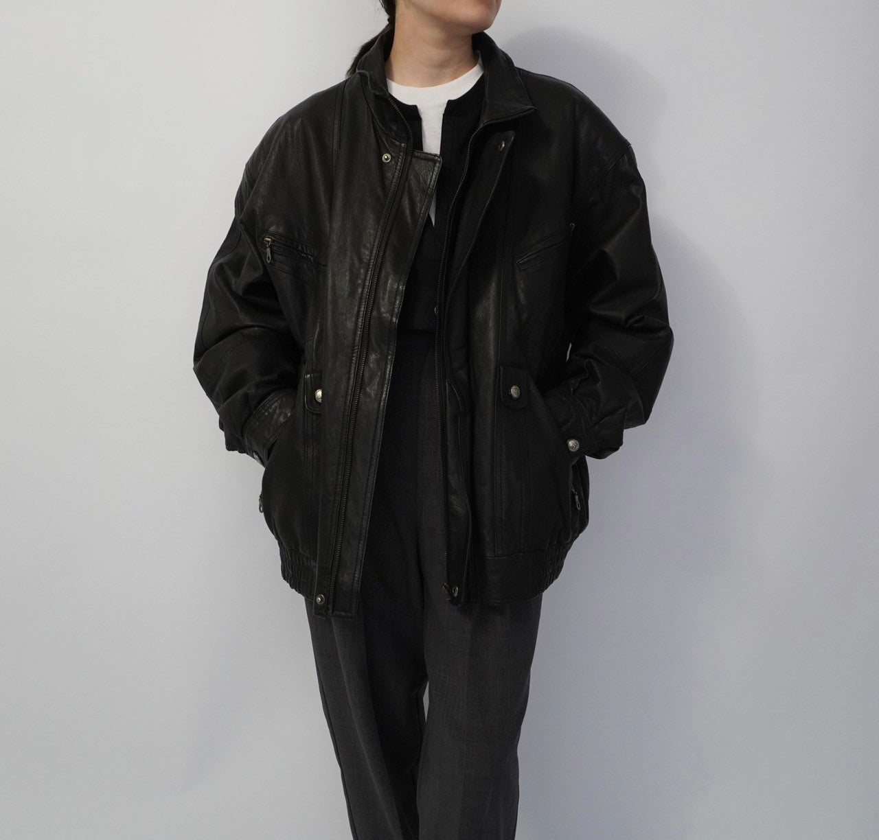 80s Black Leather Jacket