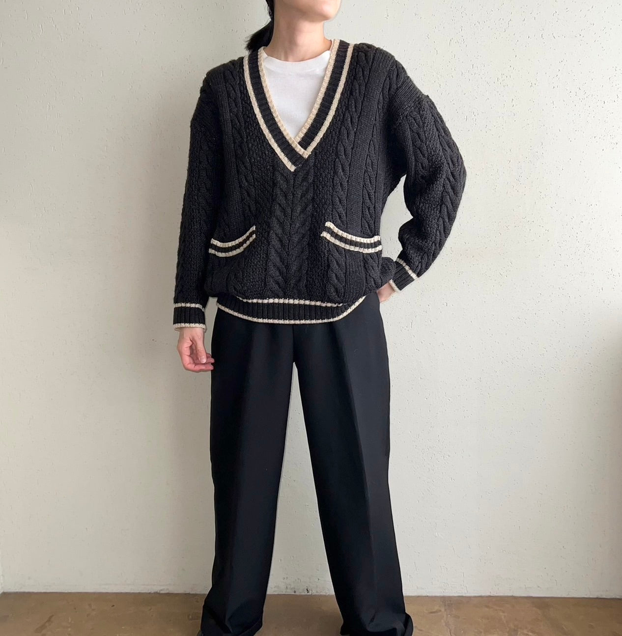 90s V Neck Knit Made in Italy