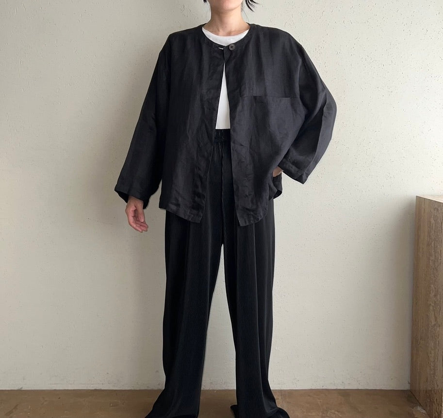 90s Linen Shirt Jacket Made in Italy