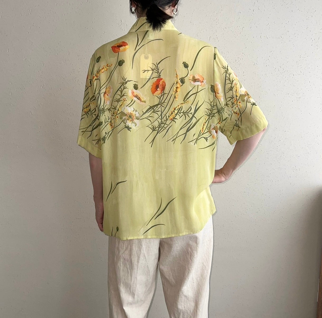 90s EURO Printed Sheer Shirt